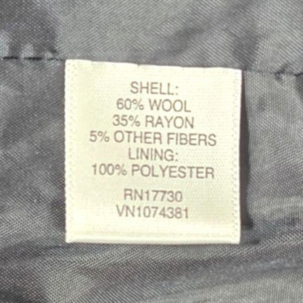 Merona Womens Charcoal Gray Double-Breasted Wool Blend Trench Coat With Belt XL - Picture 7 of 7